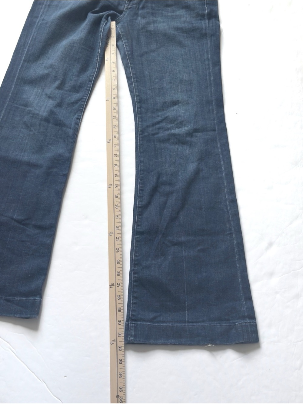 7 For All Mankind Dojo Jeans Womens 28 Flare Wide Leg Boho Medium Wash Denim - Picture 10 of 13
